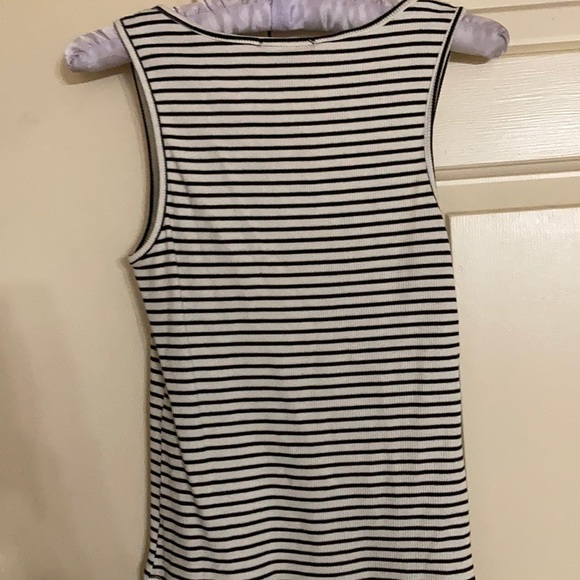 AMBIANCE WHITE AND BLACK STRIPED TANK TOP - Picture 3 of 3
